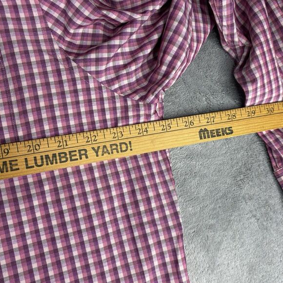Johnnie-O Shirt Mens XL Pink Plaid Prep-Formance Button Long Sleeve Nylon Bamboo - Picture 7 of 9